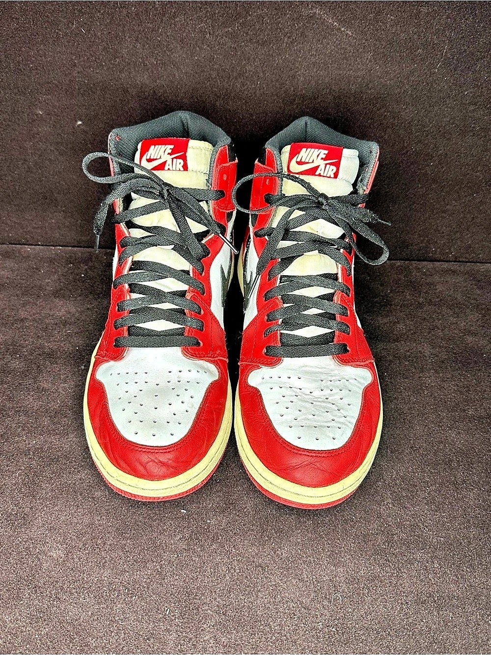 Nike Air Jordan 1 High-Top Sneakers Red & White US 13 2015
